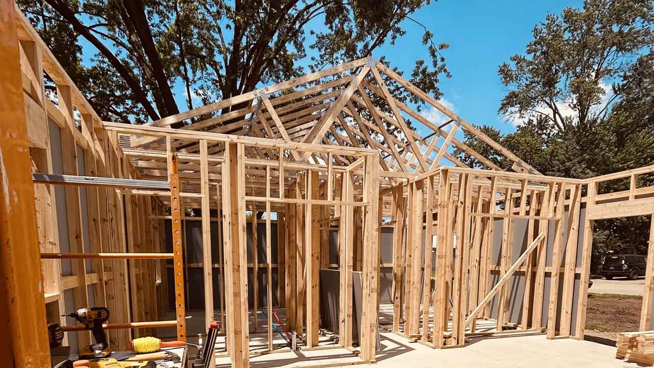 raise the roof!!! walls are up!